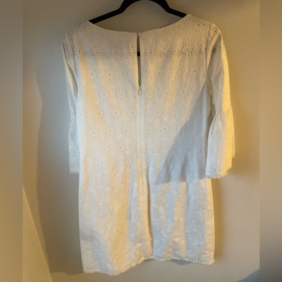 Jessica Howard Eyelet Dress 100% Cotton Bell-Sleeve Size 6 - Picture 4 of 6